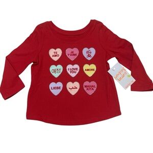 Jumping Beans Valentine’s Day Baby Toddler Girl Shirt 12 month  NWT